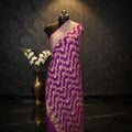 Byzantine Pink - Pure Georgette Banarasi Dupatta with Floral Jaal Pattern