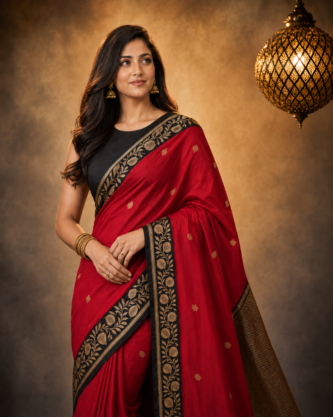 Black Contrast with maroon border - Pure Katan Georgette Banarasi Saree
