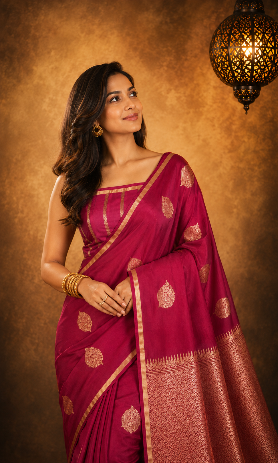 Boysenberry - Pure Soft Mashru Silk Banarasi Saree