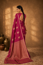 Boysenberry - Pure Soft Mashru Silk Banarasi Saree