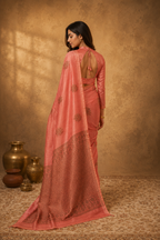 Peach  - Pure Matka Silk Banarasi Saree