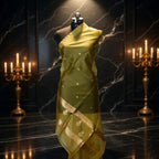 Lemon Yellow - Pure Organza Banarasi Dupatta with small Booti design