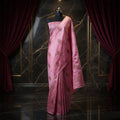 Baby Pink - Pure Matka Silk Banarasi Saree with neem zari Boota intricated with red and pink meena