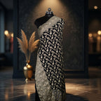 Z Black - Pure Georgette Banarasi Dupatta with Floral Jaal Pattern