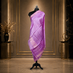 Pink - Pure soft Matka Silk Banarasi Dupatta with golden Booti design