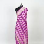 Byzantine Pink - Pure Georgette Banarasi Dupatta with Floral Jaal Pattern