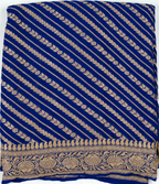 Magnetic Blue - Pure Khaddi Chiffon Georgette Silk Banarasi Saree