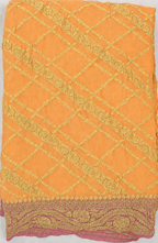 Peach contrast with Mauve- Pure Khaddi Chiffon Georgette Silk Banarasi Saree