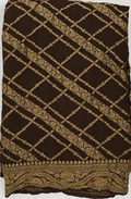 Chocolate - Pure Khaddi Chiffon Georgette Silk Banarasi Saree
