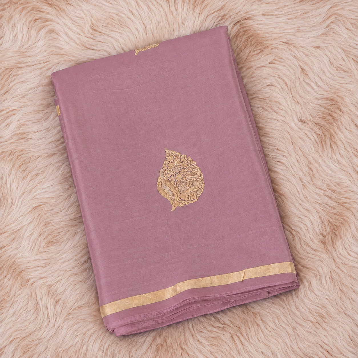 Mauve - Pure Soft Mashru Silk Banarasi Saree