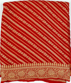 Classic Red - Pure Khaddi Chiffon Georgette Silk Banarasi Saree