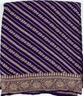 Navy Blue - Pure Khaddi Chiffon Georgette Silk Banarasi Saree