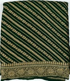 Deep Green - Pure Khaddi Chiffon Georgette Silk Banarasi Saree