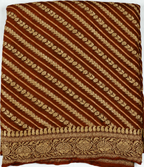 Rust Orange - Pure Khaddi Chiffon Georgette Silk Banarasi Saree
