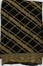 Black - Pure Khaddi Chiffon Georgette Silk Banarasi Saree