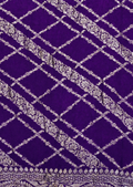 Purple - Pure Khaddi Chiffon Georgette Silk Banarasi Saree