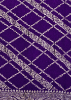 Purple - Pure Khaddi Chiffon Georgette Silk Banarasi Saree