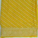 Gold Yellow - Pure Khaddi Chiffon Georgette Silk Banarasi Saree