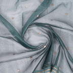 Emerald Deep Green - Pure Organza Banarasi Dupatta with small Booti design
