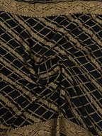 Black - Pure Khaddi Chiffon Georgette Silk Banarasi Saree