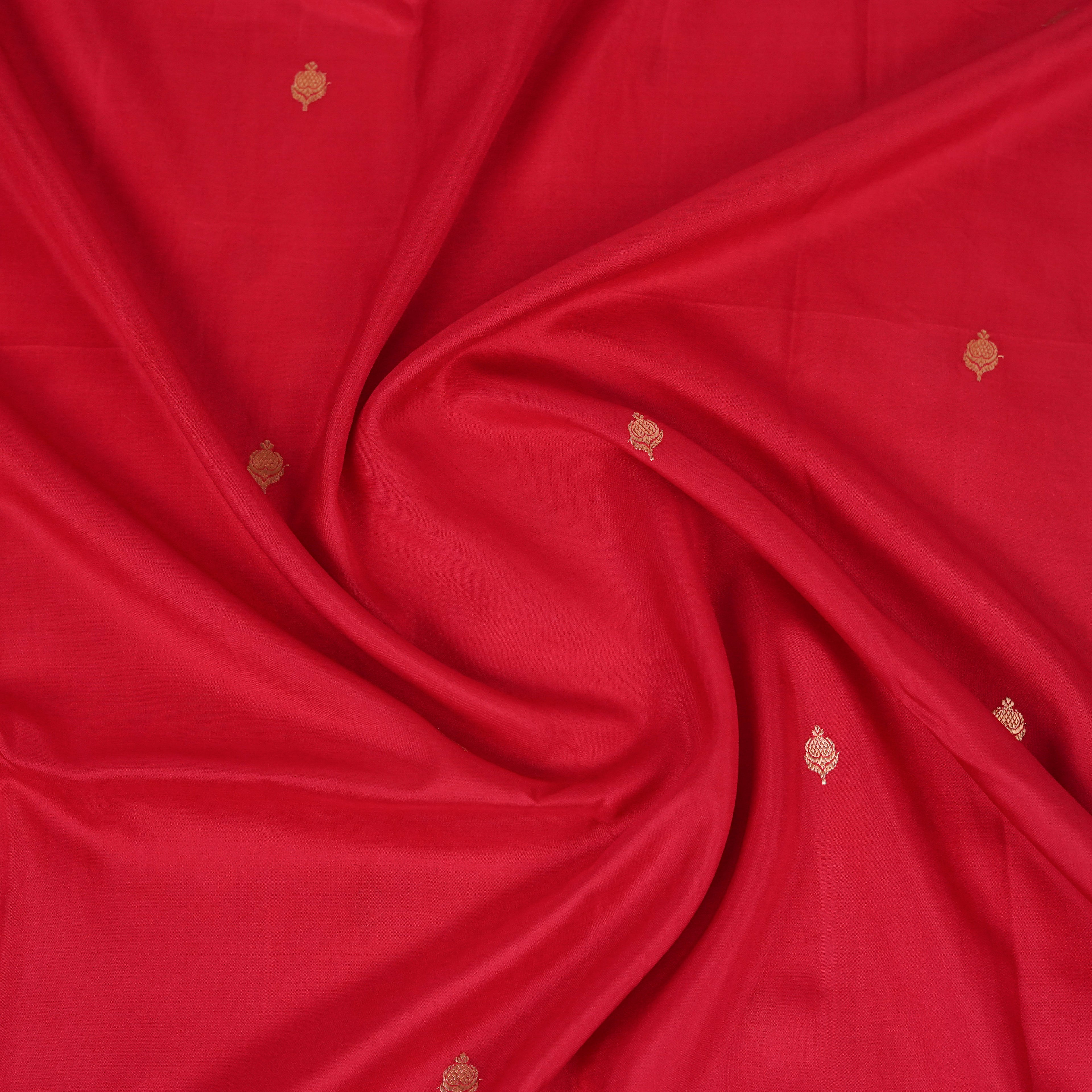 Black Contrast with maroon border - Pure Katan Georgette Banarasi Saree with Satin Border and small golden zari booti