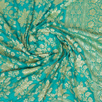 Dark Aqua Green - Pure Georgette Banarasi Dupatta with Floral Jaal Pattern