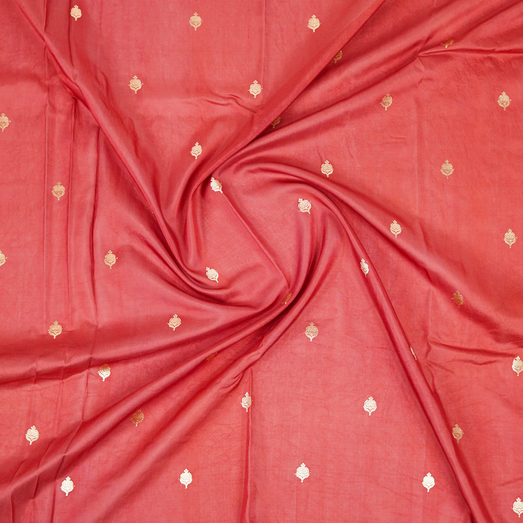 Dark Maroon - Pure Katan Georgette Banarasi Saree with Satin Border