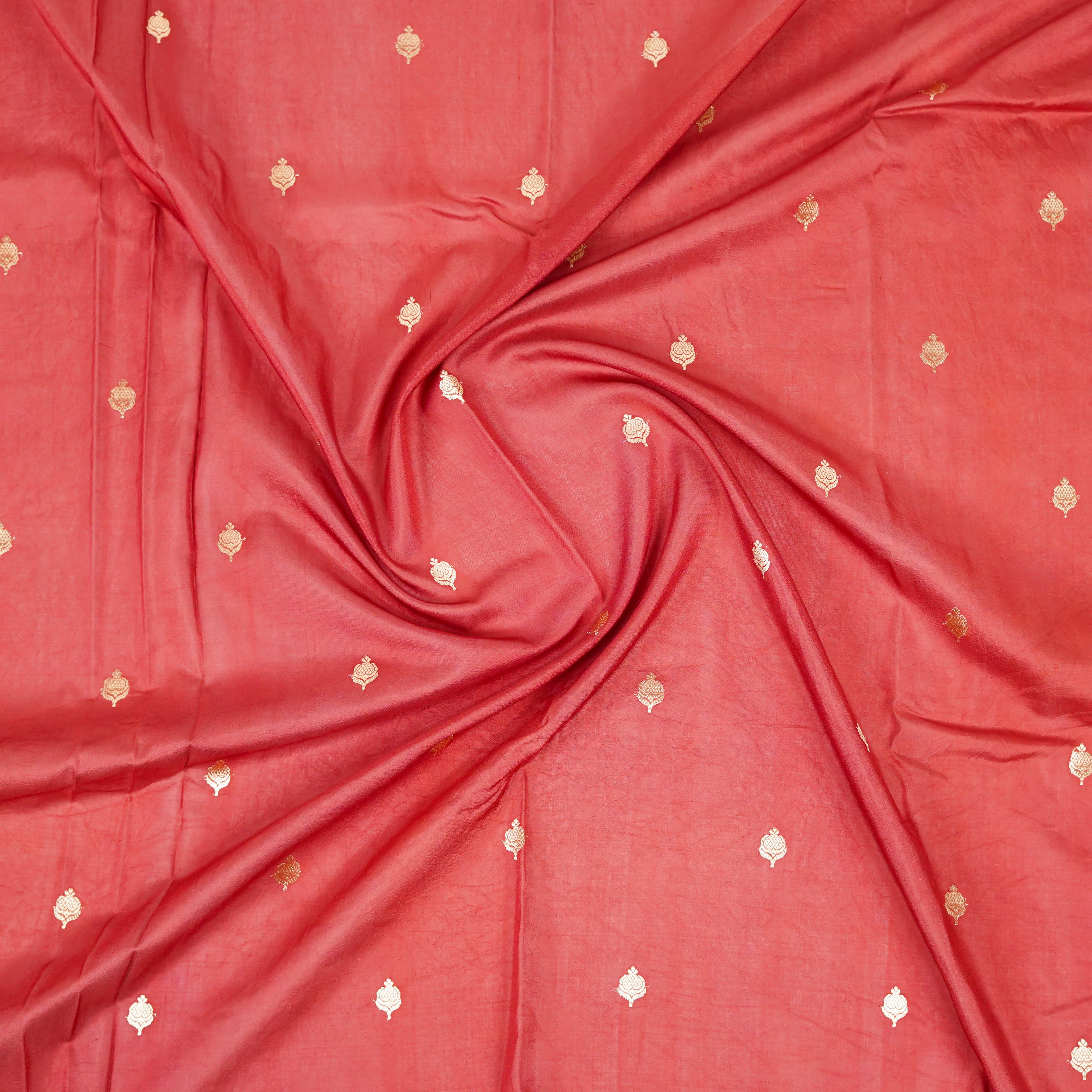 Dark Maroon - Pure Katan Georgette Banarasi Saree with Satin Border