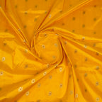 Yellow contrast with Red - Pure Soft premium Katan Silk Banarasi Saree with Alfi small Booti and contrast Satin Border