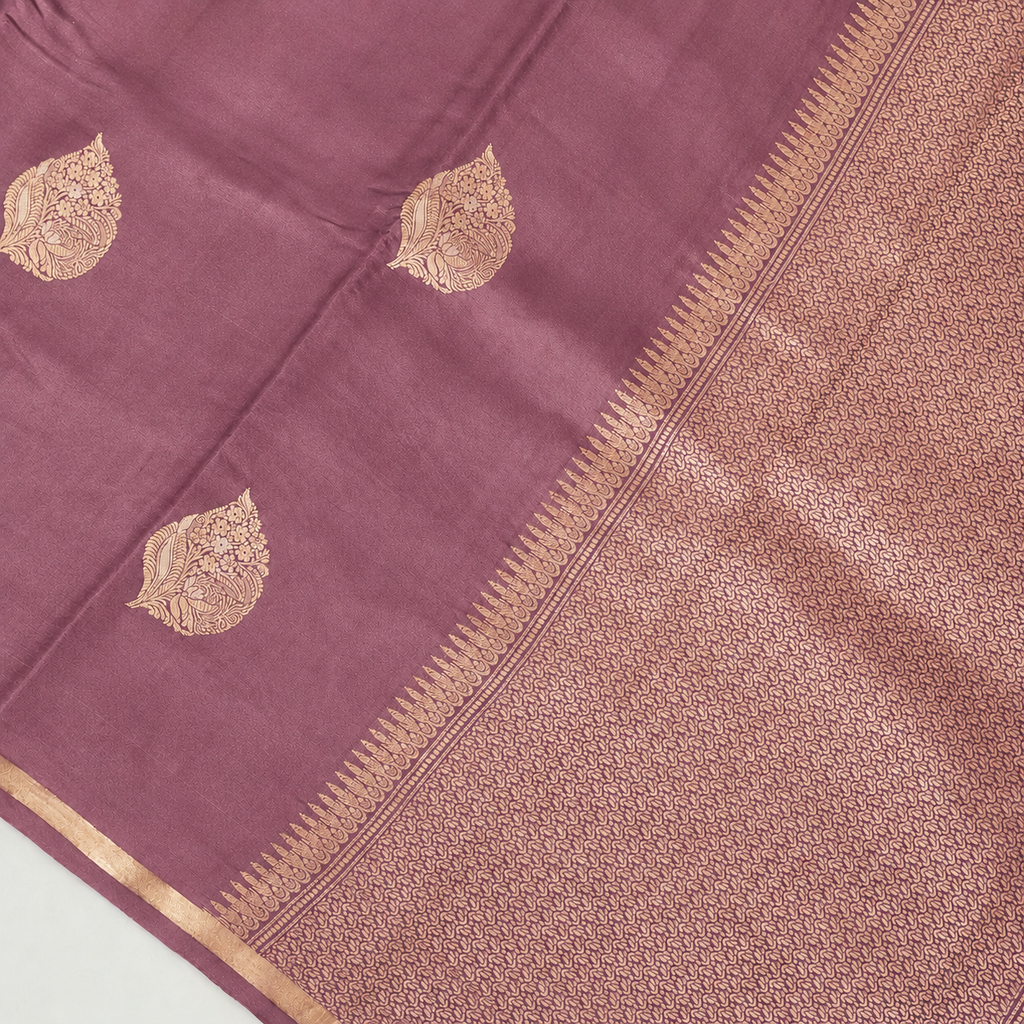 Mauve - Pure Soft Mashru Silk Banarasi Saree