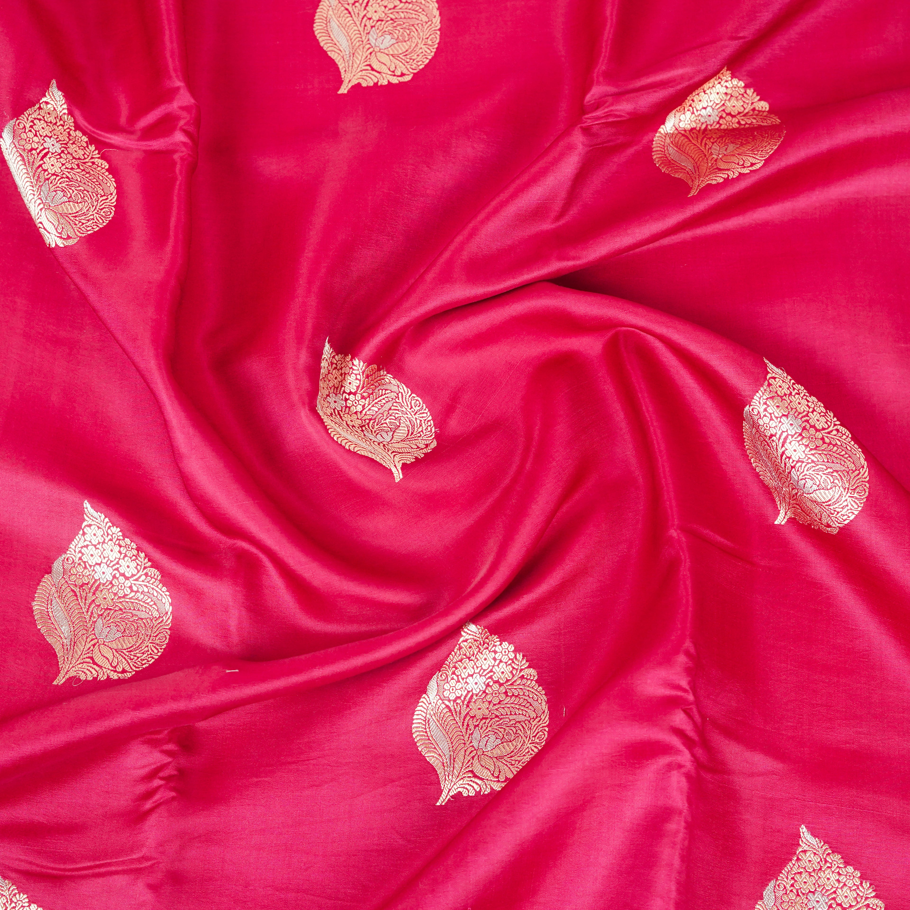 Boysenberry - Pure Soft Mashru Silk Banarasi Saree with Alfi Boota and Piping Zari Border