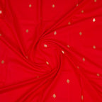 Red  - Pure Raw Mango Banarasi Saree with Goldenand silver Booti Motifs