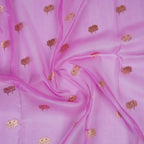 Baby Pink - Pure Organza Banarasi Saree with Alfi Booti