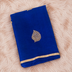 Magnetic Blue - Pure Soft Mashru Silk Banarasi Saree