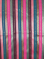 Multicolor Striped - Men's Silk Blend Sleeveless Striped Design Nehru Jacket