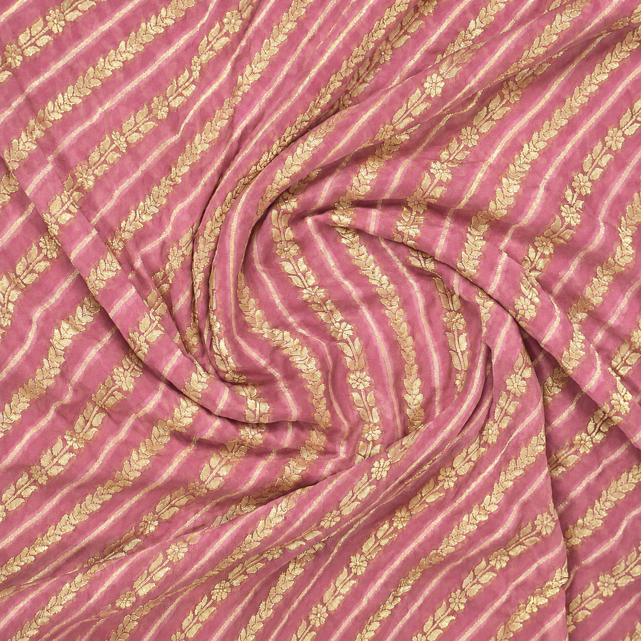 Baby Pink - Pure Khaddi Chiffon Georgette Silk Banarasi Saree