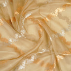 Dark Tussar - Pure Organza Banarasi Saree with Banarasi Half Laheria in gold and silver
