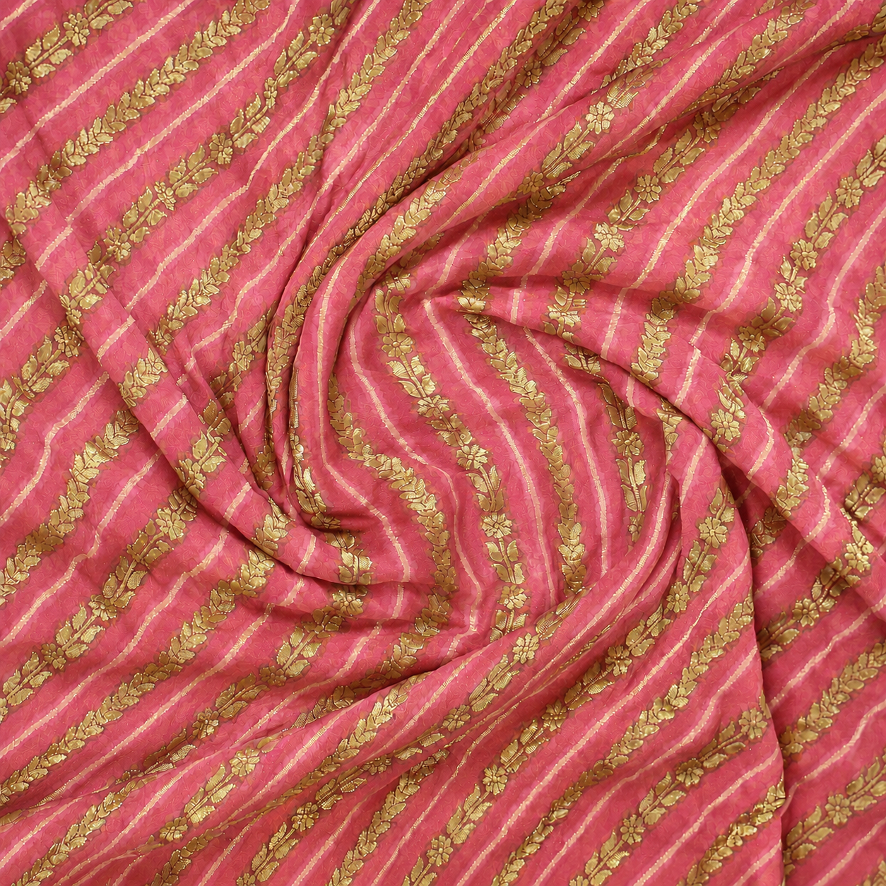 Darling Pink - Pure Khaddi Chiffon Georgette Silk Banarasi Saree