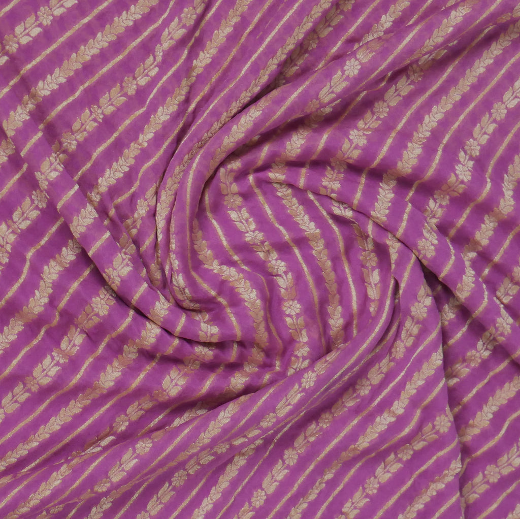 Lavender - Pure Khaddi Chiffon Georgette Silk Banarasi Saree