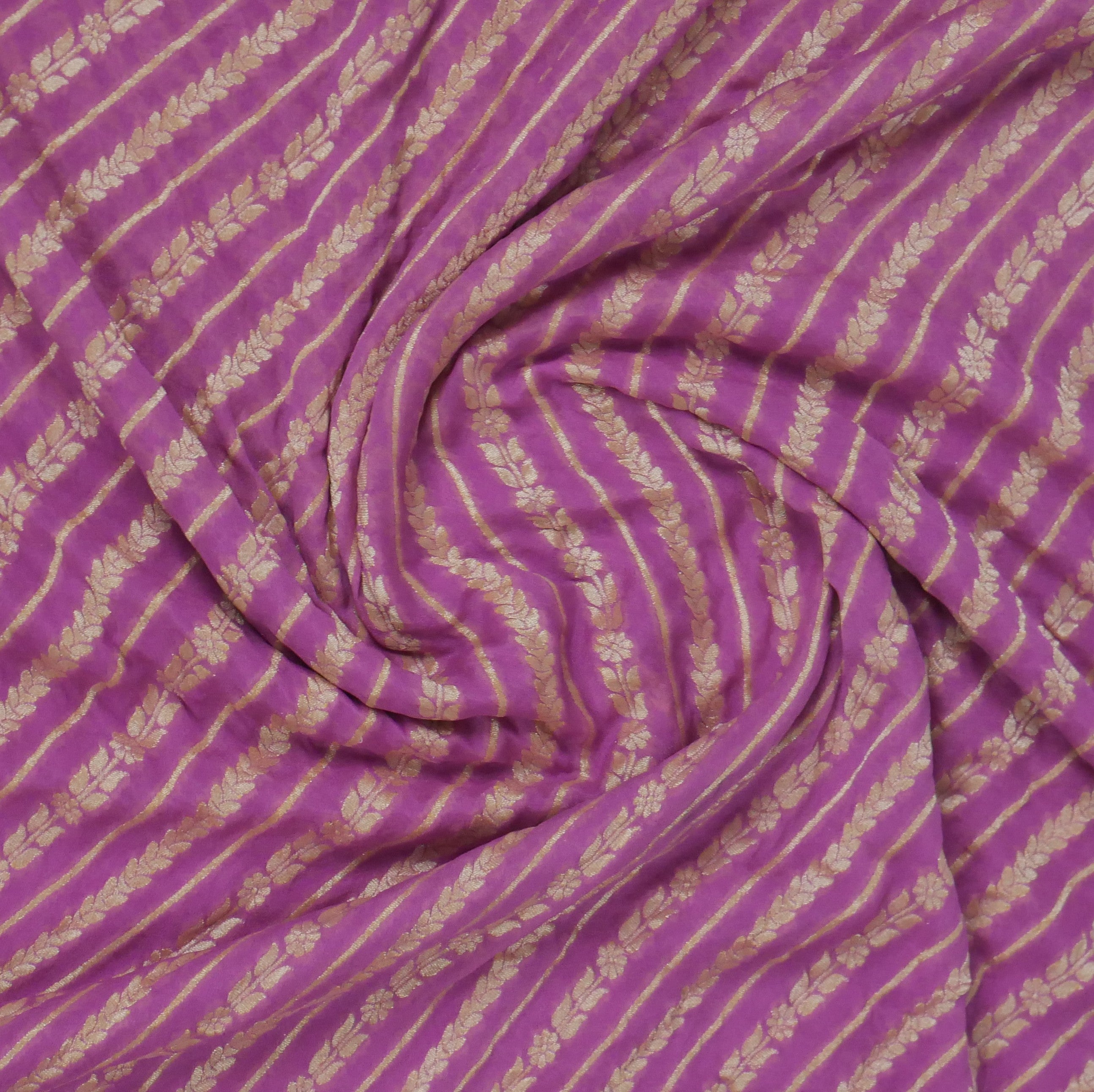 Lavender - Pure Khaddi Chiffon Georgette Silk Banarasi Saree