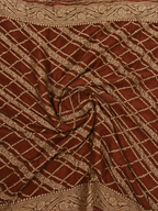 Rust - Pure Khaddi Chiffon Georgette Silk Banarasi Saree