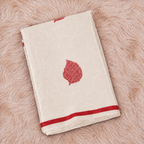 Off white with beautiful Red motifs - Pure Soft Mashru Silk Banarasi Saree