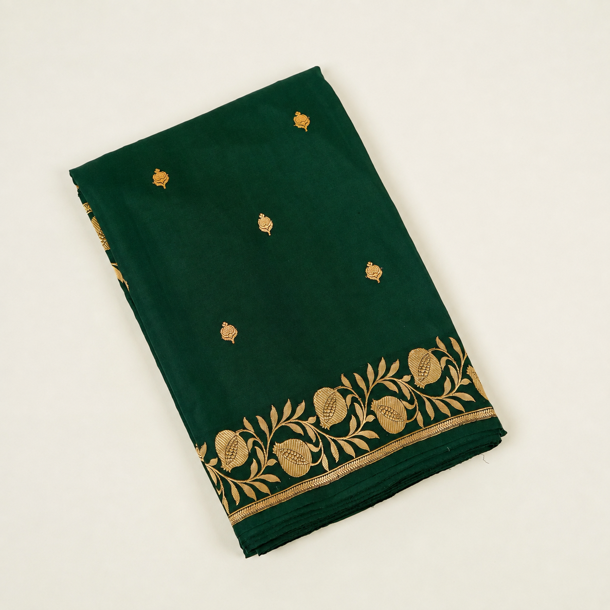 Deep Green  - Pure Raw Mango Banarasi Saree