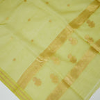 Lemon Yellow - Pure Organza Banarasi Dupatta with small Booti design