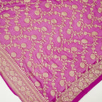 Byzantine Pink - Pure Georgette Banarasi Dupatta with Floral Jaal Pattern