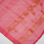 Cherry Pink - Pure Organza Banarasi Dupatta with small Booti design
