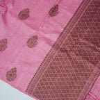 Baby Pink - Pure Matka Silk Banarasi Saree with neem zari Boota intricated with red and pink meena