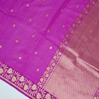 Magenta - Pure Katan Georgette Banarasi Saree with Satin Border