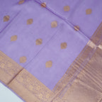 Light Purple - Pure Organza Banarasi Saree with light Golden  Zari Boota
