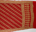 Classic Red - Pure Khaddi Chiffon Georgette Silk Banarasi Saree